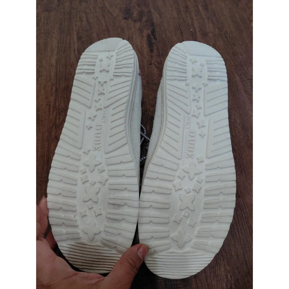 Hey Dude Wally Off White Patriotic Men's Size 8 Loafers Shoes
